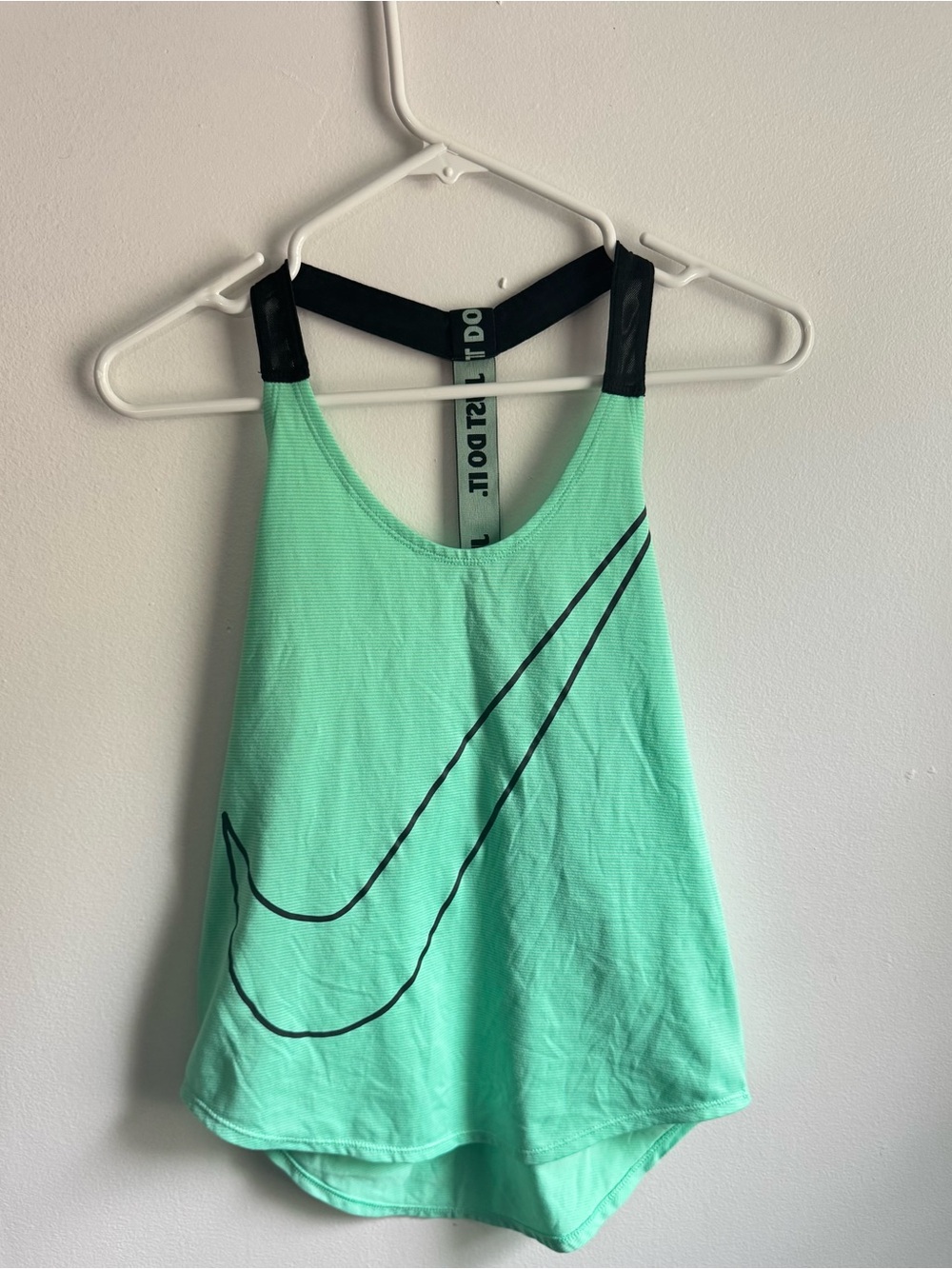 Nike Mint Green & Black Swoosh Racerback Tank Top